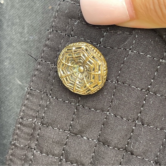 Esprit Quilted Jacket Full Zip Pockets Black Women’s Large Button Lined Y2K - Picture 5 of 13